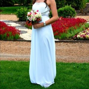 White backless prom dress
