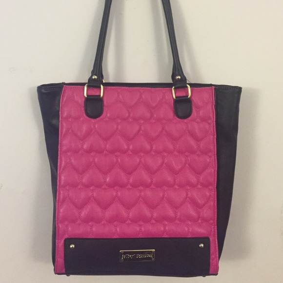 Betsey Johnson Pink and Black Tote