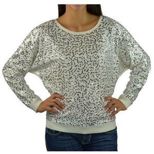 INC Sequin Cream Sweater