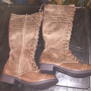 Tall lace up riding boots