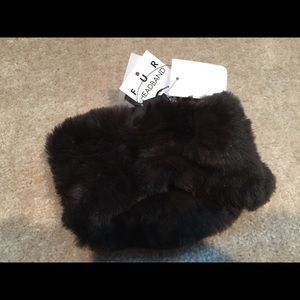 brown 100% Genuine Rabbit Fur headband