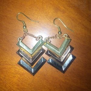 Three color arrow earrings