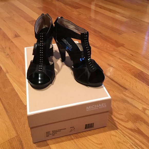 Michael Kors Shoes - Michael Kors Berkley Rhinestone Satin sandal