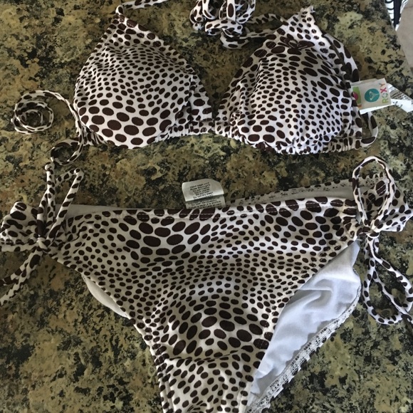 Brown spotted bikini swimsuit