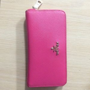 pink prada wallet