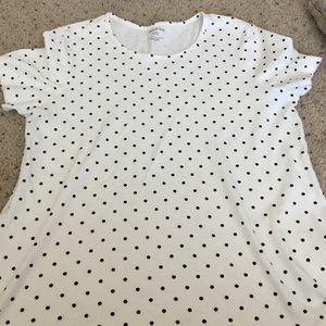 White poke a dot shirt