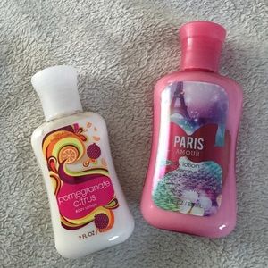 Two mini body lotions