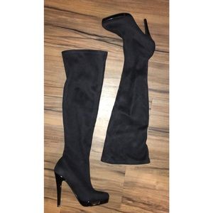 ALDO over the knee black suede boots
