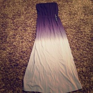 Shades of blue strapless dress