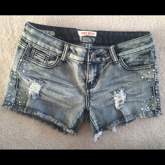 Hot kiss cici shorts with rhinestones on the side