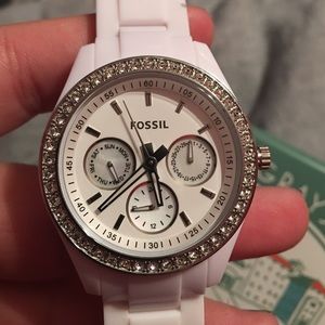 WHITE FOSSIL WATCH