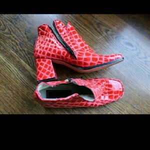 Pink/Red Snake Skin Vintage Boots