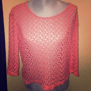 See Through Coral Top