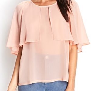 Peachy pink cape sleeve top