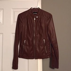 Brown leather jacket