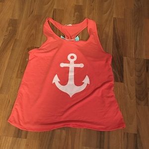 Coral anchor wteal bow