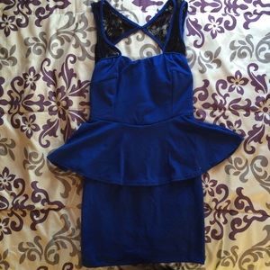 Royal Blue Peplum Dress