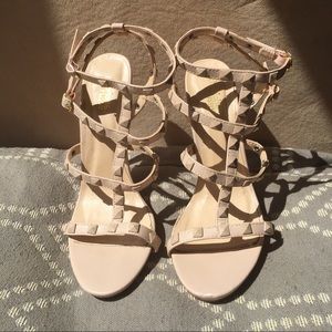 CHARLOTTE RUSSE nude studded stud heels sandals