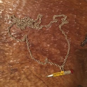 Pencil long necklace.