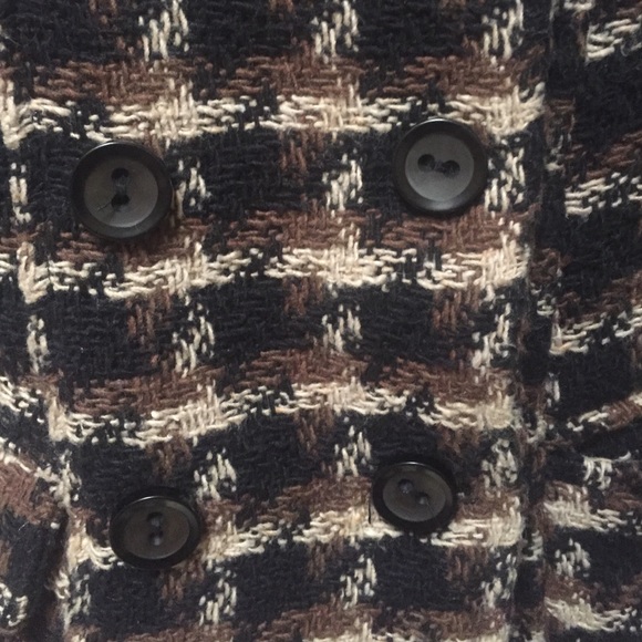 Old Navy brown houndstooth double-breasted coat - Picture 3 of 4