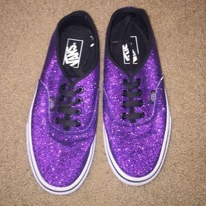 Purple sparkly Vans
