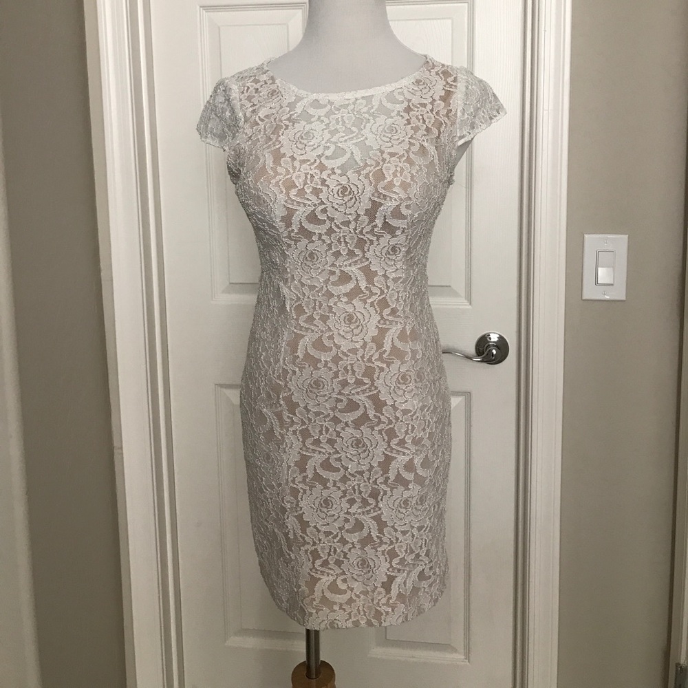 Hailey Logan Cap Sleeve Lace Dress
