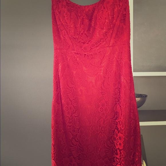 Red Lace Sheath Dress