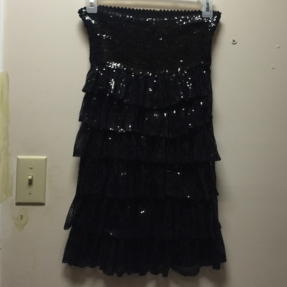 Strapless Sequined Dress