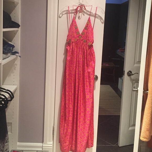 MILLY 100% Silk long dress. Fits size 4,6,8 .