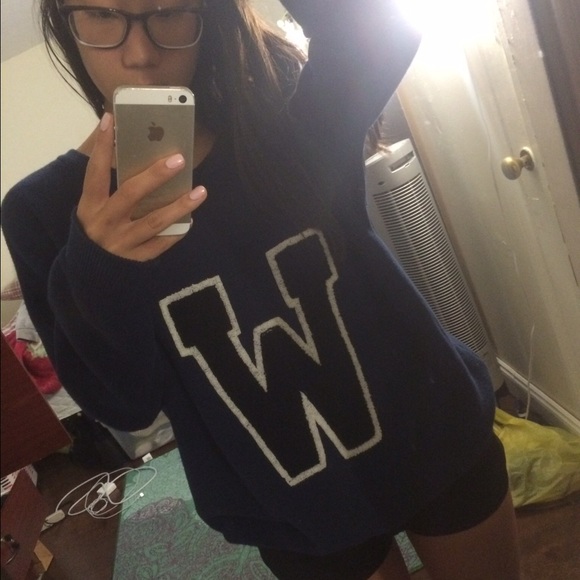 Navy "W" Sweater