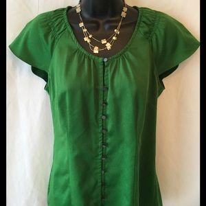 Banana Republic Green Dressy Top size S