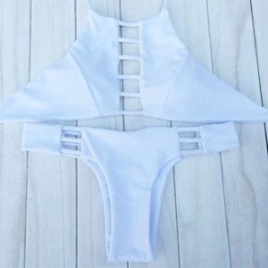 M White Brazilian Bikini Top