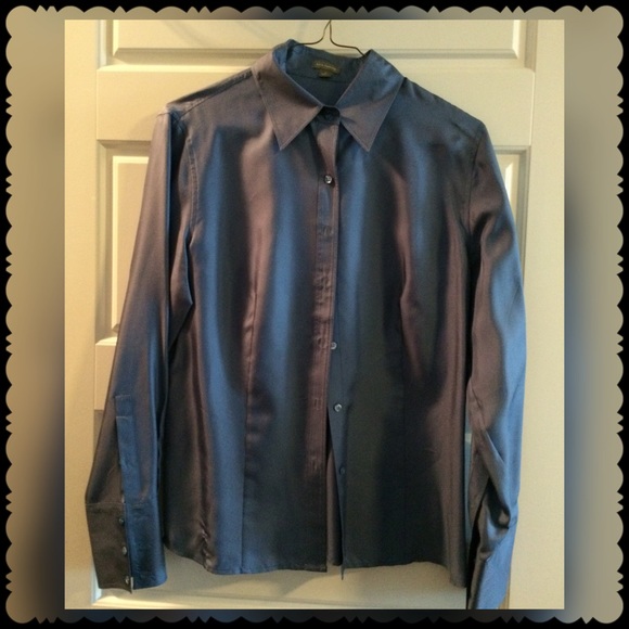 100% silk button down top Ann Taylor