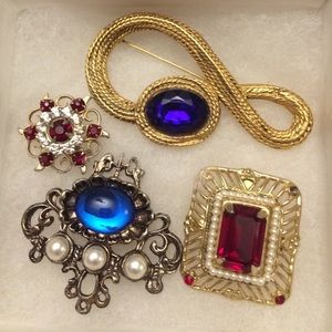 old fashioned jeweled pins