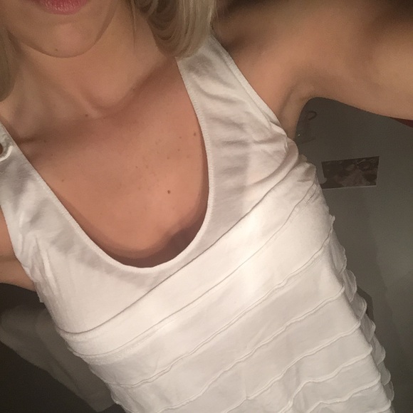 White layered banana republic tank top