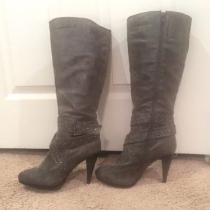 Dark Grey High Heel Boots