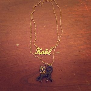 Betsey Johnson Kool Cat Gold Necklace