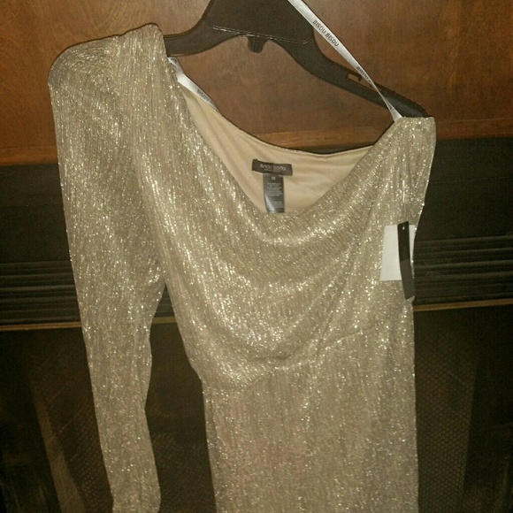 NWT BISOU BISOU GOLD SHIMMER DRESS