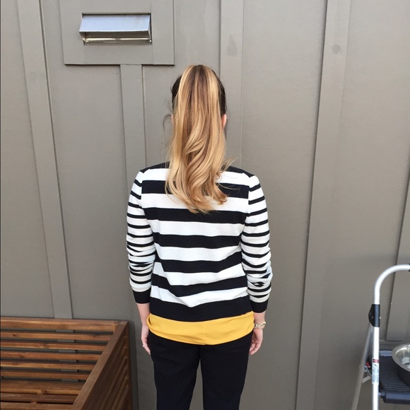 Casual back and white stripe sweater. Worn once! - Picture 2 of 2