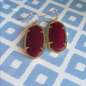Kendra Scott Elle Earrings in Dark Red