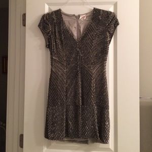 Parker gray ombré sequin dress