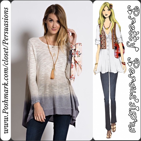 Pretty Persuasions Tops - SOLD OUT~NWT Slouchy Deep Dyed Ombré Slub Knit Top