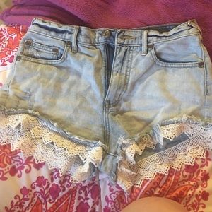 Free people high wasted denim shorts