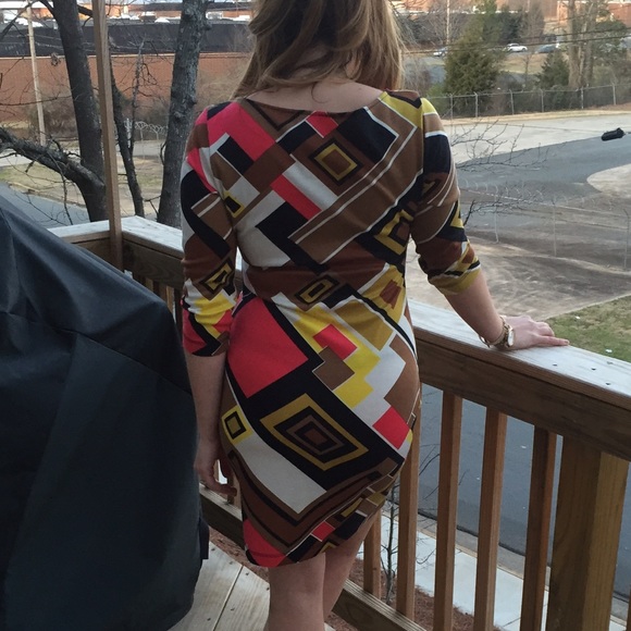 Only worn twice, multi color boutique dress! - Picture 2 of 3