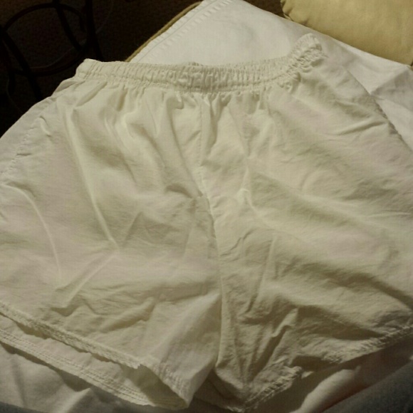 White jogging shorts