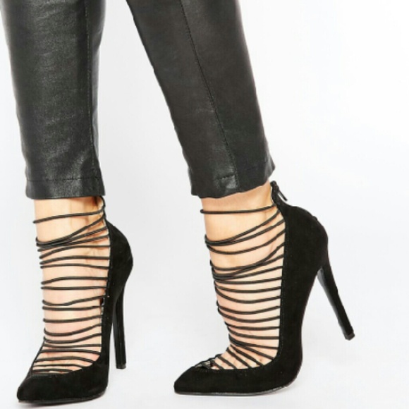 ASOS Shoes - Brand new ASOS Sexy, Strappy Black Court Heels