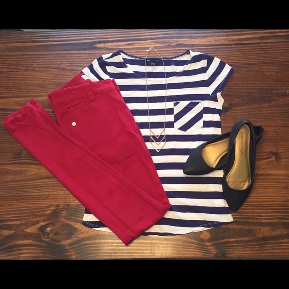 Blue and white striped shirt