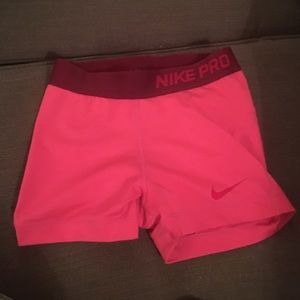 Neon Pink Nike Pro Shorts (xs)