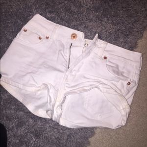 white Jean shorts