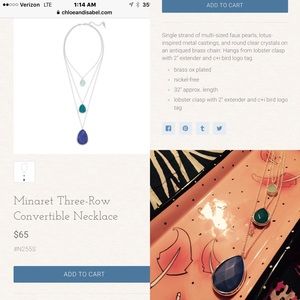 Minaret 3 row convertible necklace